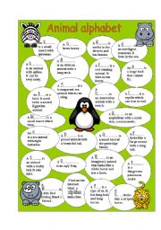 English Worksheet: Animal alphabet