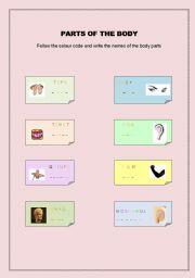 English worksheet: CRACK THE CODE. BODY PARTS