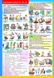 English Worksheet: PREPOSITIONS OF PLACE 