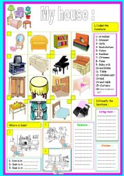 English Worksheet: in my house
