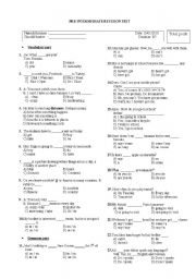 English Worksheet: grammar test with multiple choise for pre-intermediate(100 question)