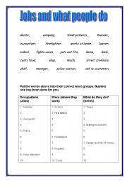 English Worksheet: JOBS AND WHAT PEOPLE DO