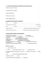 English worksheet: A worksheet with mixed grammar topics2