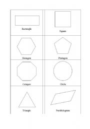 English worksheet: Lower ability shapes and names