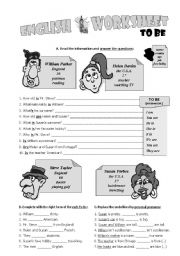 English Worksheet: TO BE