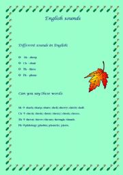 English Worksheet: English sounds