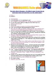English Worksheet: Role-play: VIDEOGAMES