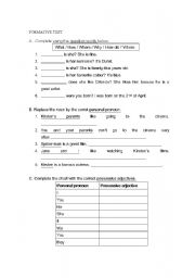 English worksheet: grammar test