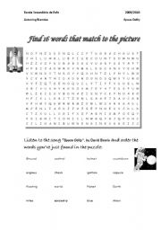 English Worksheet: Space odity, David Bowie