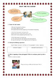 English worksheet: PRESENT SIMPLE AND CONTINUOUS