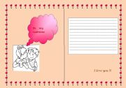 English Worksheet: A valentines card