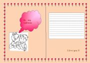 English worksheet: A valentines card