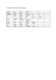 English worksheet: Sentence word order