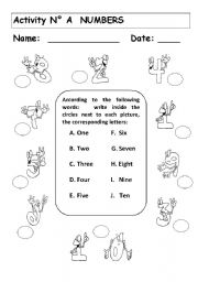 English Worksheet: NUMBERS