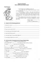 present simple worksheet