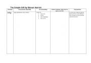 English Worksheet: The Simple Gift character table