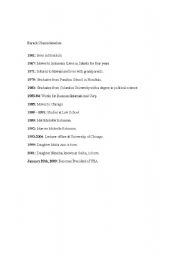 English Worksheet: Obama timeline