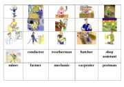 English worksheet: JOBS MEMORY GAME