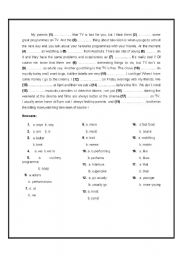 English Worksheet: Cloze test