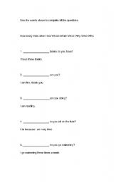 English Worksheet: WH-QUESTION