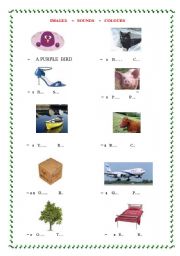 English worksheet: Images = Sounds = Colours
