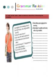 English worksheet: Grammar Test Simple Present or Present Continuous-ELEMENTARY-page 1 of 3.doc