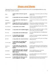 English Worksheet: Shops