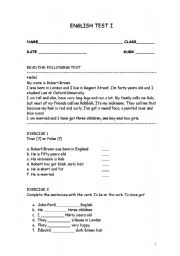 English worksheet: personal information to be to have got