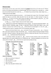 English Worksheet: valentines day