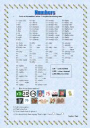 English Worksheet: Numbers 1- 100