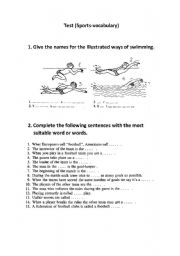 English Worksheet: Sports-test