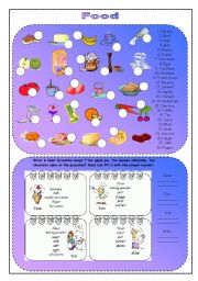 English Worksheet: Food