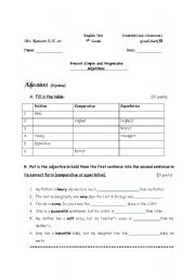 English Worksheet: Adjectives, Present Simple vs. Present Progressive