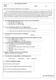 English Worksheet: Evaluation Test