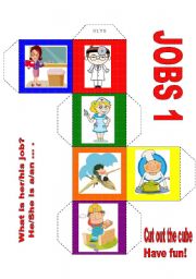English Worksheet: JOBS CUBE 1