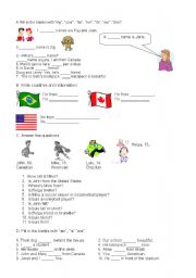 English Worksheet: To be, wh-words and possessive activities