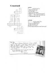 Reading Comprehension Crossword