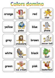 English Worksheet: Colors domino