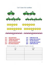 English Worksheet: Numbers