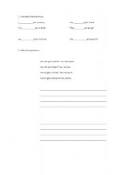 English worksheet: Have and Has