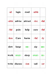 English Worksheet: Word formation game