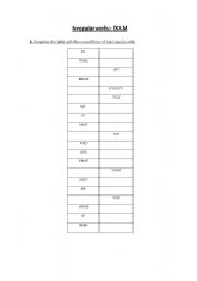 English worksheet: Irregular verbs past simple