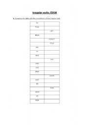 English Worksheet: Irregular verbs past simple