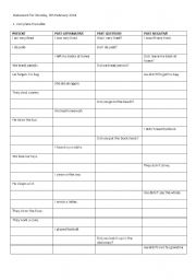 English worksheet: past simple forms