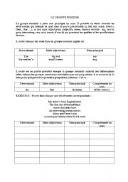 English worksheet: Lordre des mots dans le groupe nominal