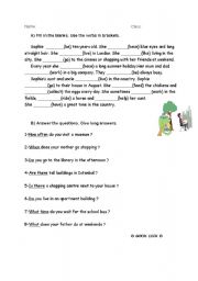 English Worksheet: simple present tense