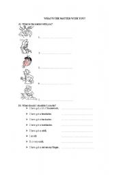 English Worksheet: illnesses