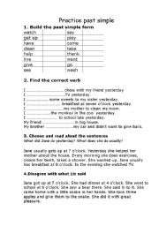 English worksheet: practise past simple