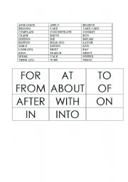 English Worksheet: Verb + Preposition