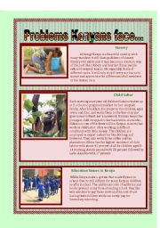 English Worksheet: Problems in Kenya